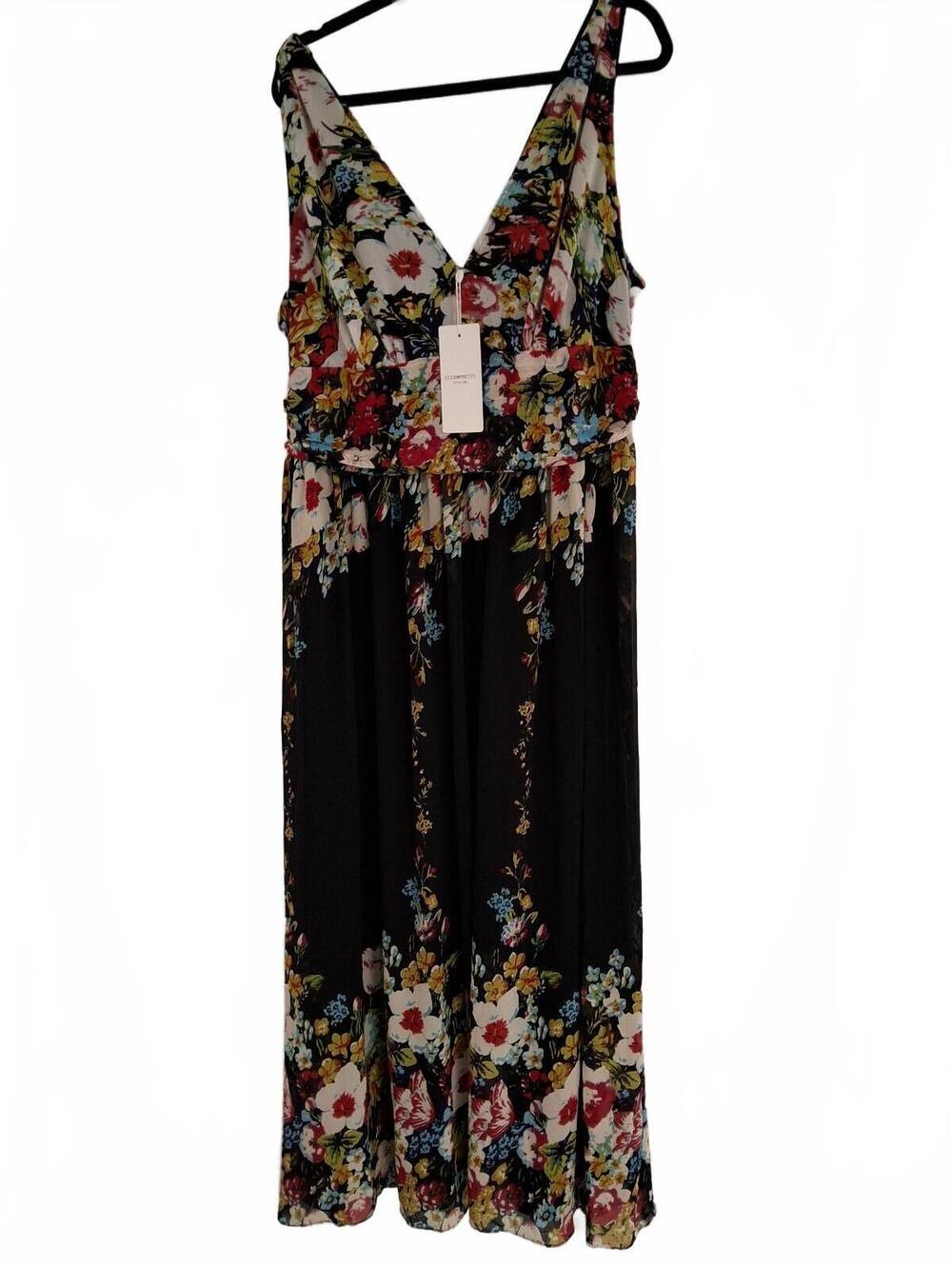 Ever Pretty Floral Maxi Dress with V-Neck and Ruffle Hem size 22
